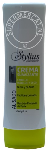 Deliplus Crema Suavizante Alisado Cabello Rebelde y Seco Stylius 300ml Hair Conditioner is formulated with bamboo and proteins